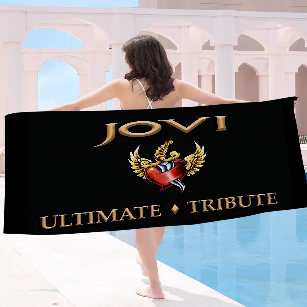 B-Bon J-Jovi Mikrofaserdecke Schnelltrocknende Strandtücher Übergröße Druck Super Saugfähige Pooltuchdecke