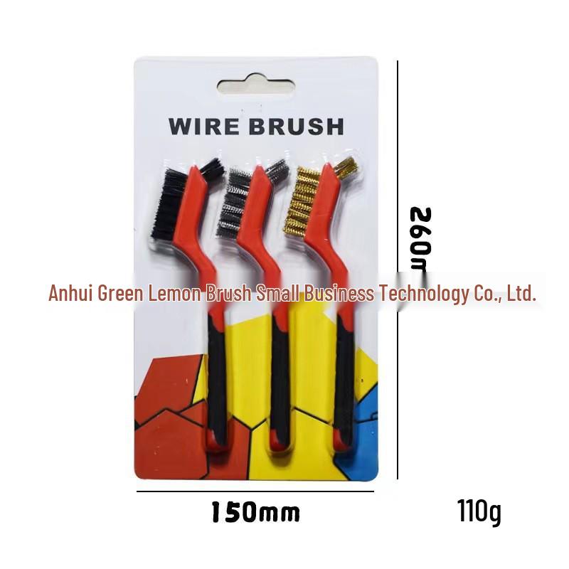 Stainless Steel Kitchen Brush Set - Three-Piece for Stove and Range Hood Cleaning