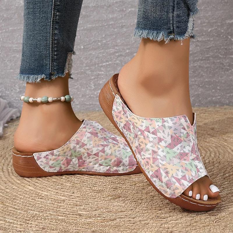 Fashion Popular Mixed-Color Thick Sole Women Sandals 2025 Spring Anti-Slip Platform Sandels Outdoor Walking Wedges Heel Zapatos De Mujer