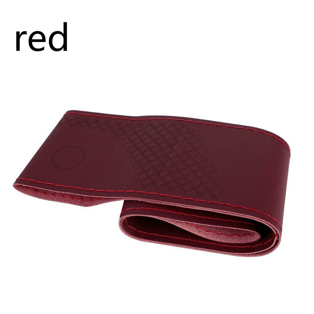 Car Steering Wheel Cover 38CM Manual Sewing Super-fiber Leather Anti-wear  Sweat-absorbent Breathable Car Styling Accessories