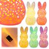 3D Printed Lighted Hollow Out Bunny Figurine Easter Portable Animal Nightlight Easter Gifts for Kids Spring Indoor Home Decor
