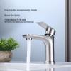 Brushed Stainless Steel Single Cold Water Washbasin Faucet for Flat or Countertop Basin 