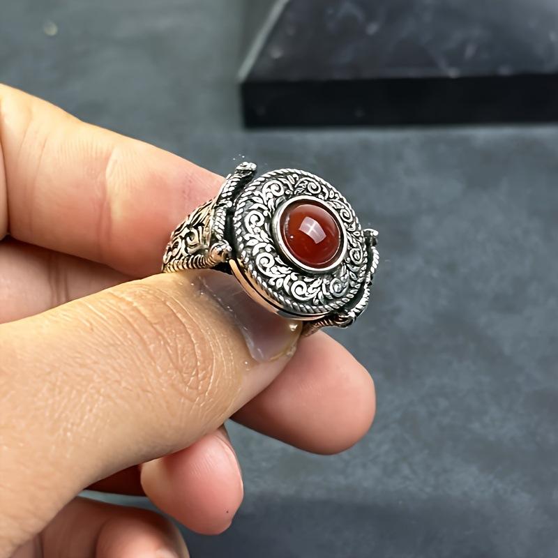 Retro Ethnic Style Ring Men's Carved Ring European and American Trend Jewelry