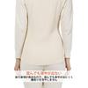 Hidamari Women's Long Sleeve Undershirt, Warm and Warm, Double-Layered Sleeves/Triple-Layered Body, Size Small, Pale Beige [IT800-PBE]