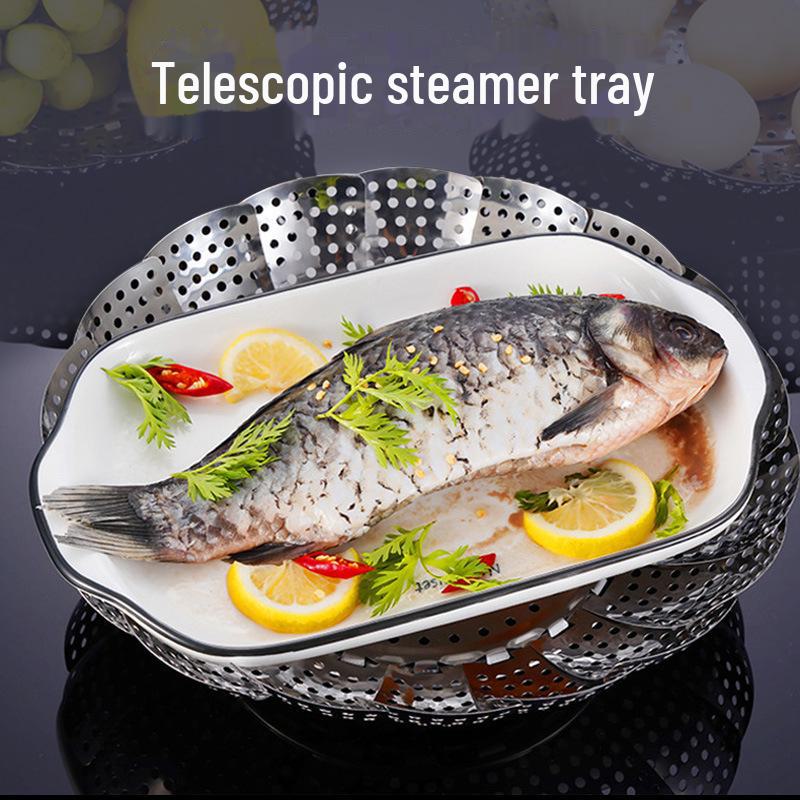 Stainless Steel Multifunctional Telescopic Steamer and Egg Rack