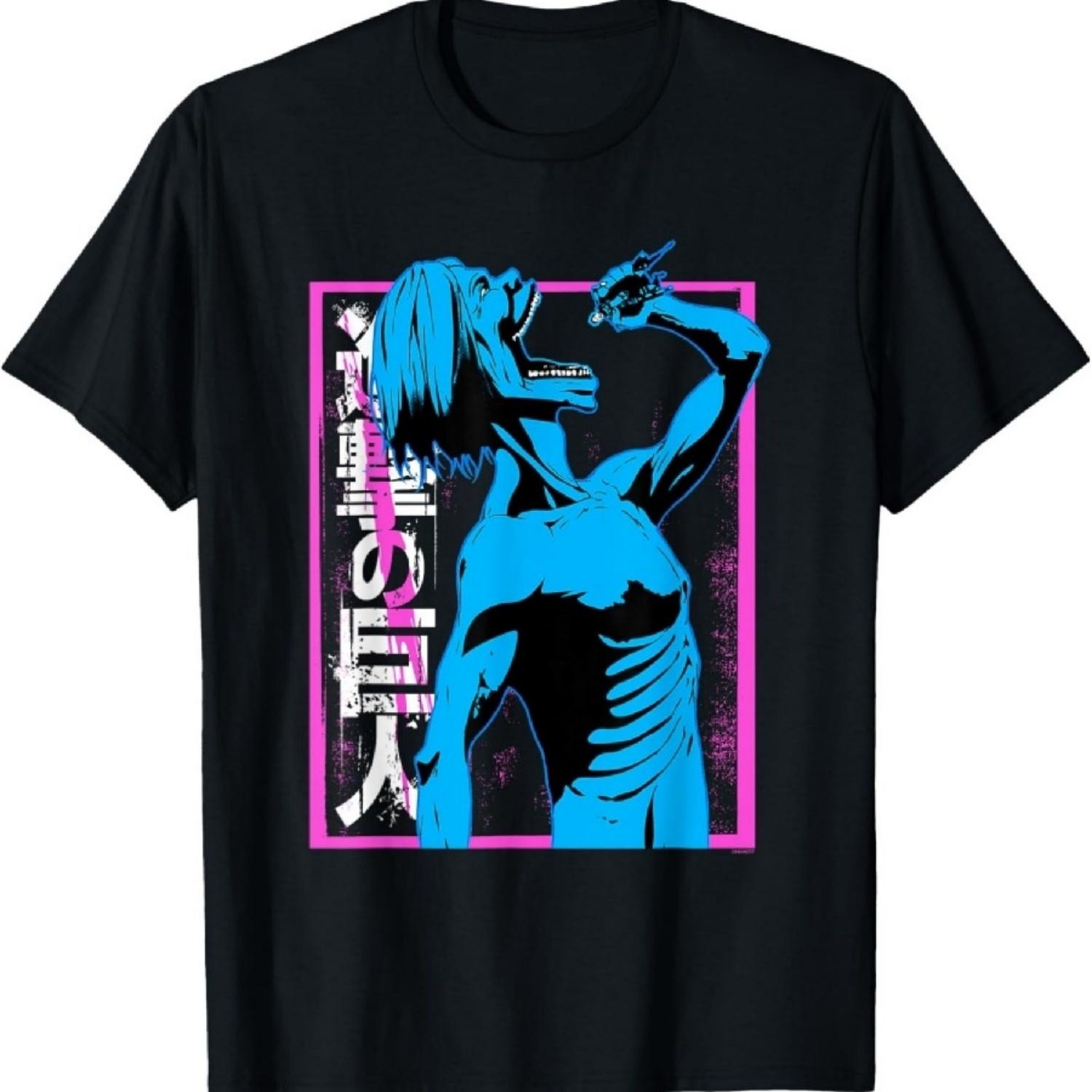 

Colorful Titan Eating Anime T-Shirt S