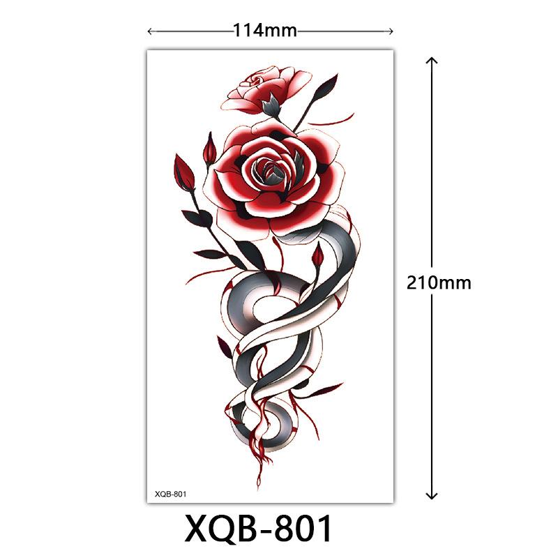 Small Full Arm Tattoo Sticker, Flower Letters, Plain Flower Tattoo Sticker Tattoo
