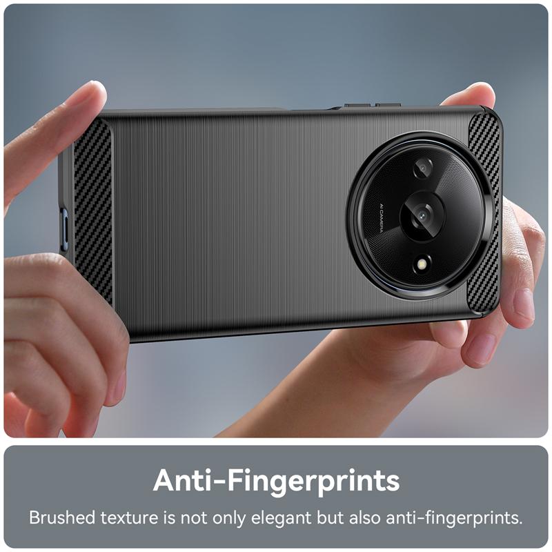 Etui dla Xiaomi Poco C61 Odporne na wstrząsy Miękkie Silikonowe Pokrycie Tylne z Włókna Węglowego Dla Poco C61 Etui na Telefon Odporne na Wstrząsy Dla Etui Poco C61