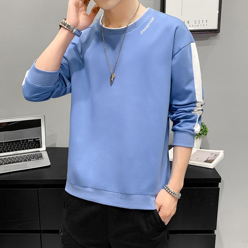 Men's Sweatshirt Spring New Youth Hong Kong Style Casual Loose Round Neck Long Sleeve Versatile T-shirt Bottoming Shirt