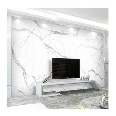 3D Ταπετσαρία Τοίχου Μοντέρνα Λευκή Μαρμάρινη Ταπετσαρία Σαλόνι Τηλεόραση Καναπές Απλή Διακόσμηση Σπιτιού Αφηρημένη Ταπετσαρία