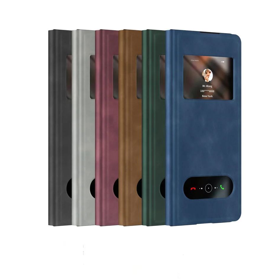Solid Color Flip Leather Phone Case For Samsung Galaxy Z Fold 7 5G Fold7 Holder Design Protective Shell Protection Back Cover