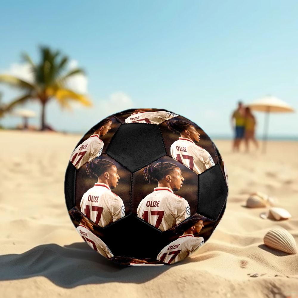 Pallone da Calcio Michael Olise Taglia 5, Cucito a Macchina in PVC, Resistente e ad Alto Rimbalzo, Adatto a Tutte le Età, Merchandising per tifosi, Partite e Uso all'Aperto.