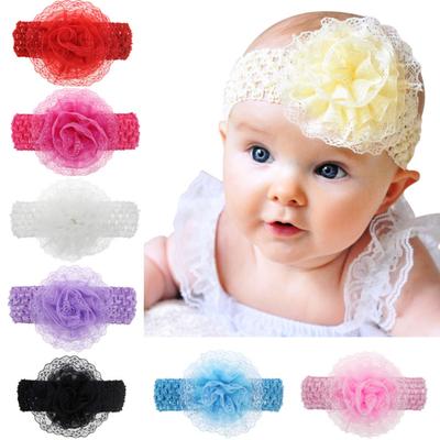 Cute Kids Baby Girl Toddler Lace Flower Headband Elastic Hair Band Headwear
