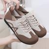 Shoes Women's Spring and Autumn New Retro German Training Shoes Breathable One-pedal Forrest Gump Shoes Color Matching Lace-up Versatile Women's Sport