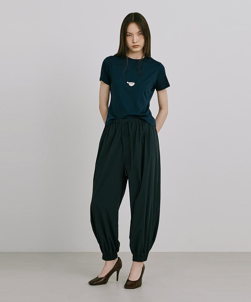 WNDERKAMMER Shirred Moon Jar Pants_Navy