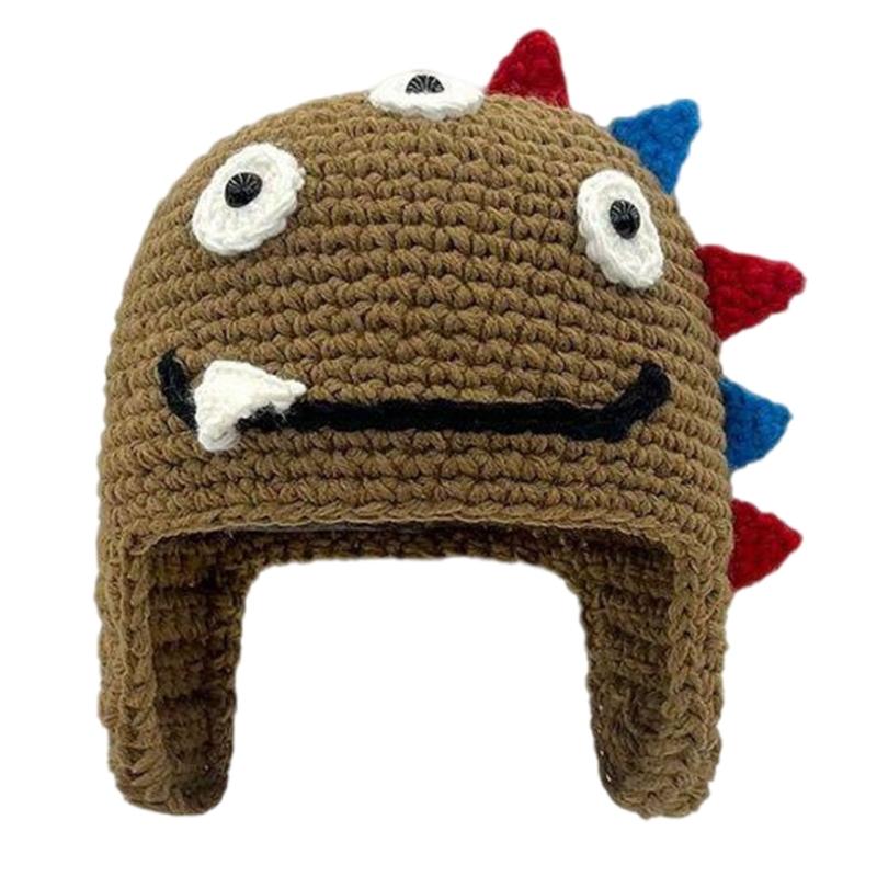 Dinosaurier Muster Hut Warmer Winterhut Unisex Häkelhut Outdoor Strickmütze für den täglichen Gebrauch und besondere Anlässe