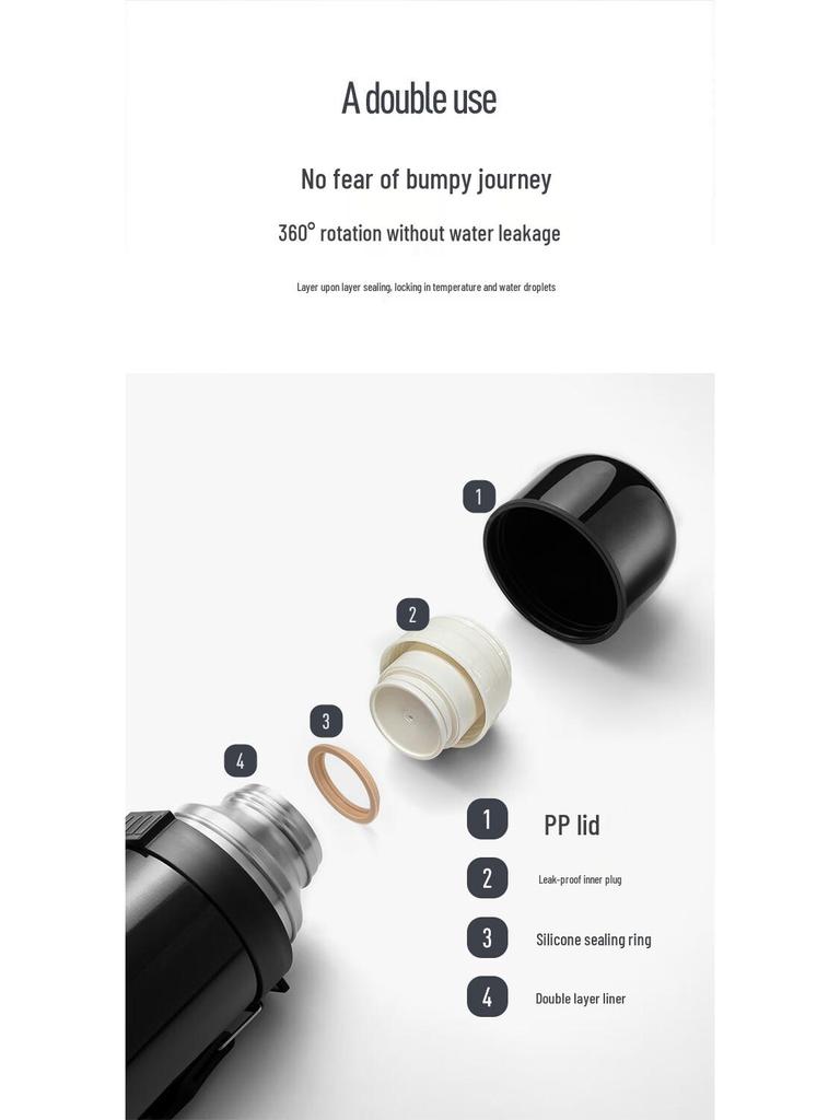 Haers Isolerad Resemugg i Rostfritt Stål - Portabel Termos med Stor Kapacitet för Varma Drycker