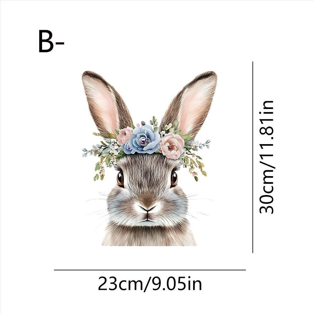 Self-Adhesive Flower Rabbit Sticker Easter Festival Party Sticker New Wall Decal  Glass Decoration