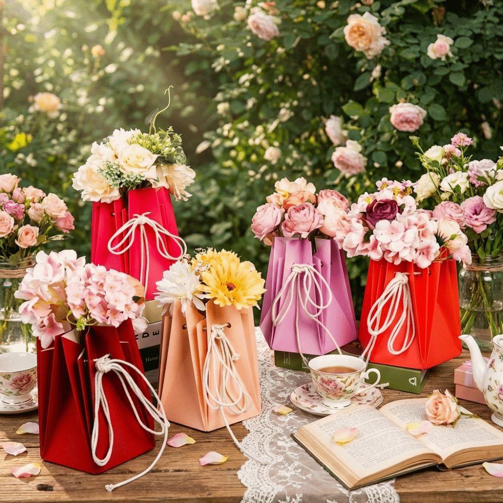 10Pcs Hand-folded Flower Gift Box Paper Floral Wrapping Box Flower Arrangement Box Valentine's Day