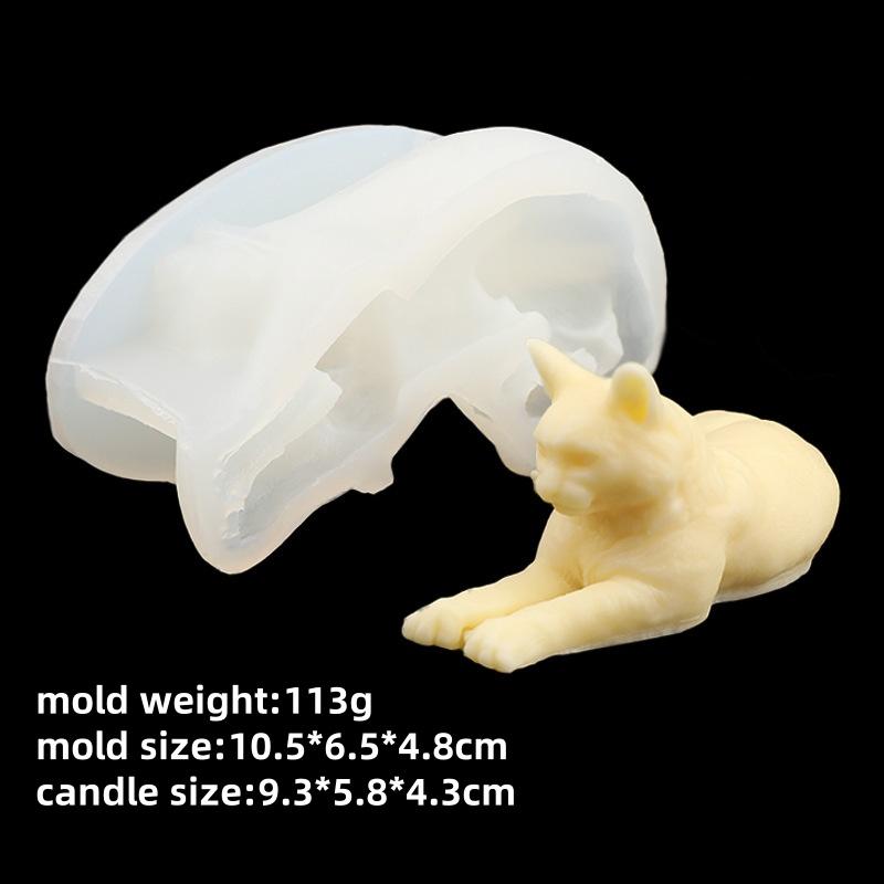 

3D Cat Candle Silicone Mold DIY Dog Stacking Music Aromatherapy Candle Handmade Gift Kitty Gypsum Resin Jewelry Mould