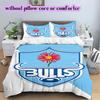 Rugby Club The Bulls Pattern Bedding,Quilt Set Quilt Cover Pillowcase Home Birthday Gift (1*duvet cover+2*pillowcase,without core)