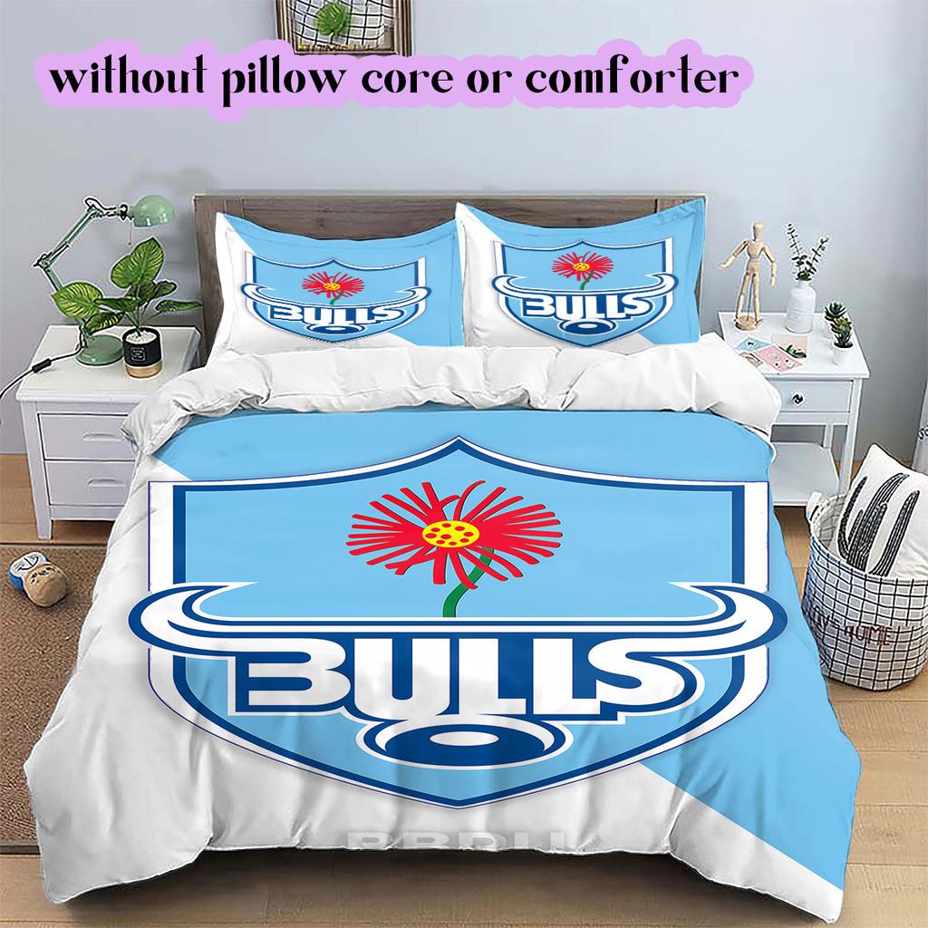 Rugby Club The Bulls Pattern Bedding,Quilt Set Quilt Cover Pillowcase Home Birthday Gift (1*duvet cover+2*pillowcase,without core)