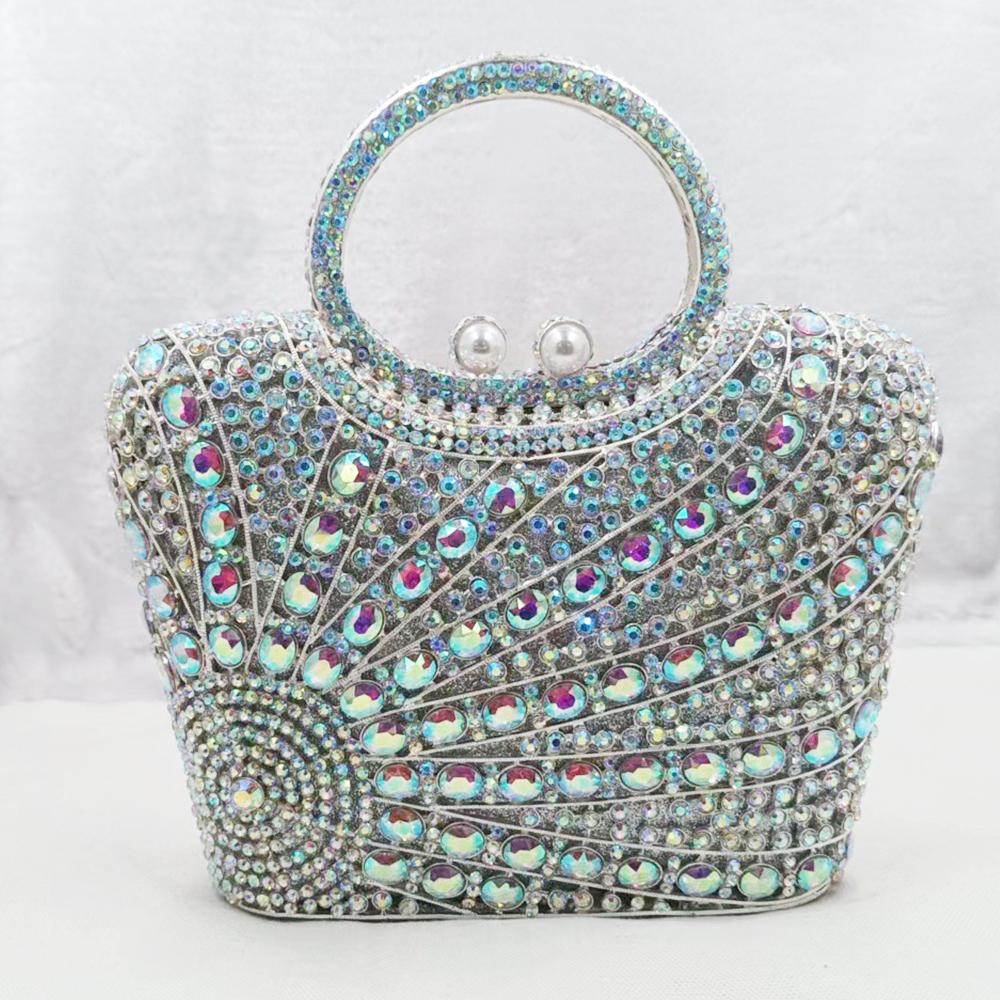 Multicolord Large Stone Top-Handle Bag Big Rhinestone Women Diamond Evening Clutch Bags Female Crystal Wedding Party Clutches