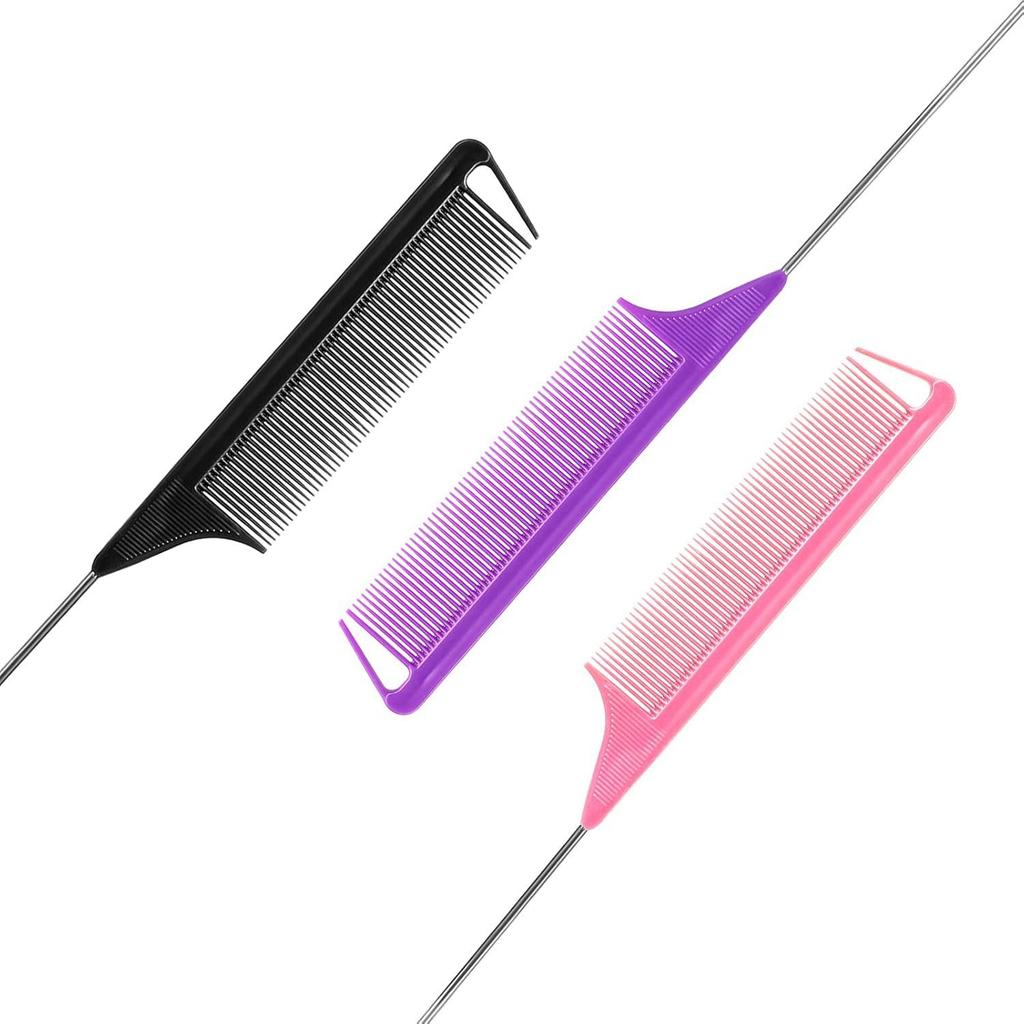 Stainless Steel Pointed Tail Hair Professional Hair Comb Hair Brush Salon Hair Styling Tool Hair Comb Special for Real Hair Wigs