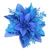 Glitter Poinsettia 5.5 Inch Artificial Flower Christmas Clip Stem Christmas Tree Ornaments For Wedding Party Wreath Decoration