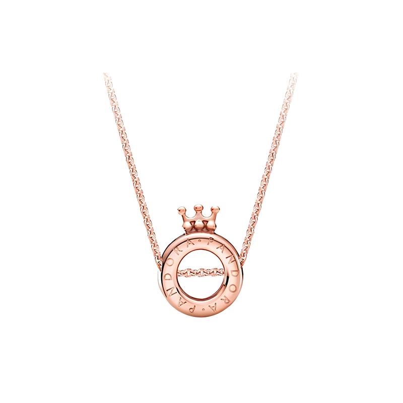 Pandora Magnificent Crown Necklace Women s Rose Gold B801541-45 золотой