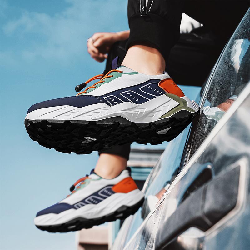 Fashion Mens Sports Shoes Leather Casual Comfortable Walking Shoes Outdoor Sports Breathable Lightweight Sneakers for Man