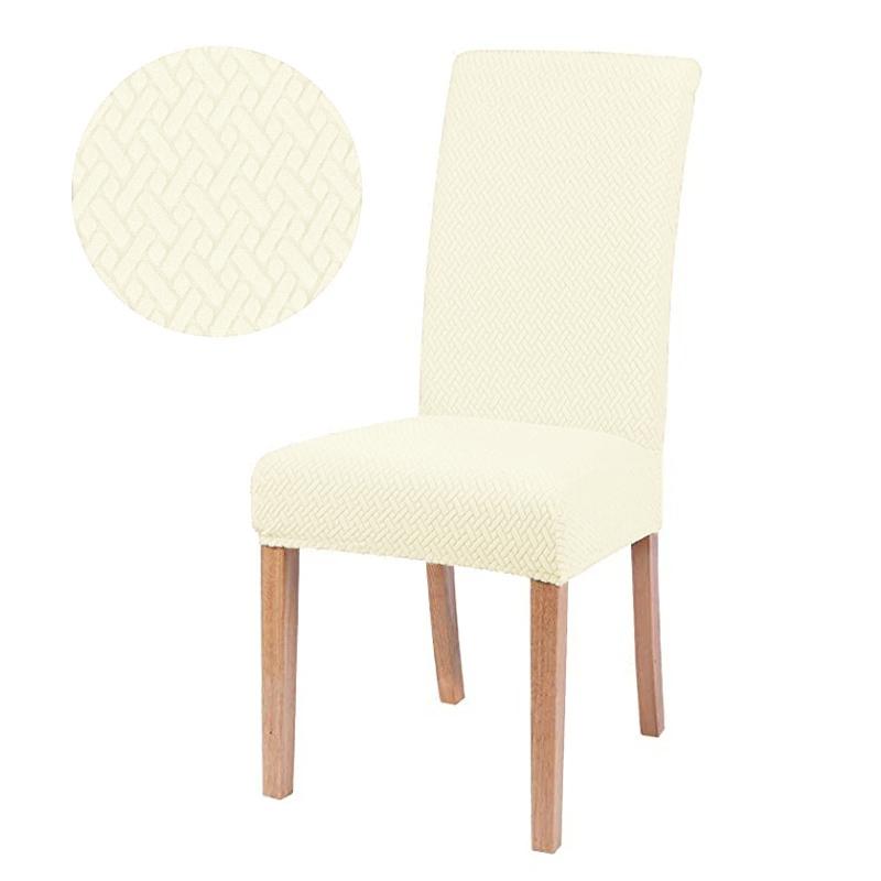 Jacquard Elastic Chair Cover For Dining Room Stretch Thick Kitchen Chair Covers For Dining Kitchen Hotel Wedding Banquet Decor