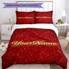 Rose Customize Your Name Bedding Set Breathable Duvet Cover with Pillowcases Home Decoration Birthday Gift