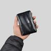 Women's Small Faux Leather Wallet - Crackle Pattern, Card & Key Holder Coin Purse