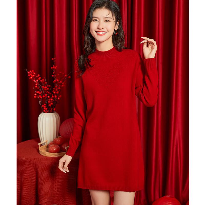 

Jinju Women s 100% Merino Wool Semi-High Collar Mid-Length Sweater XL