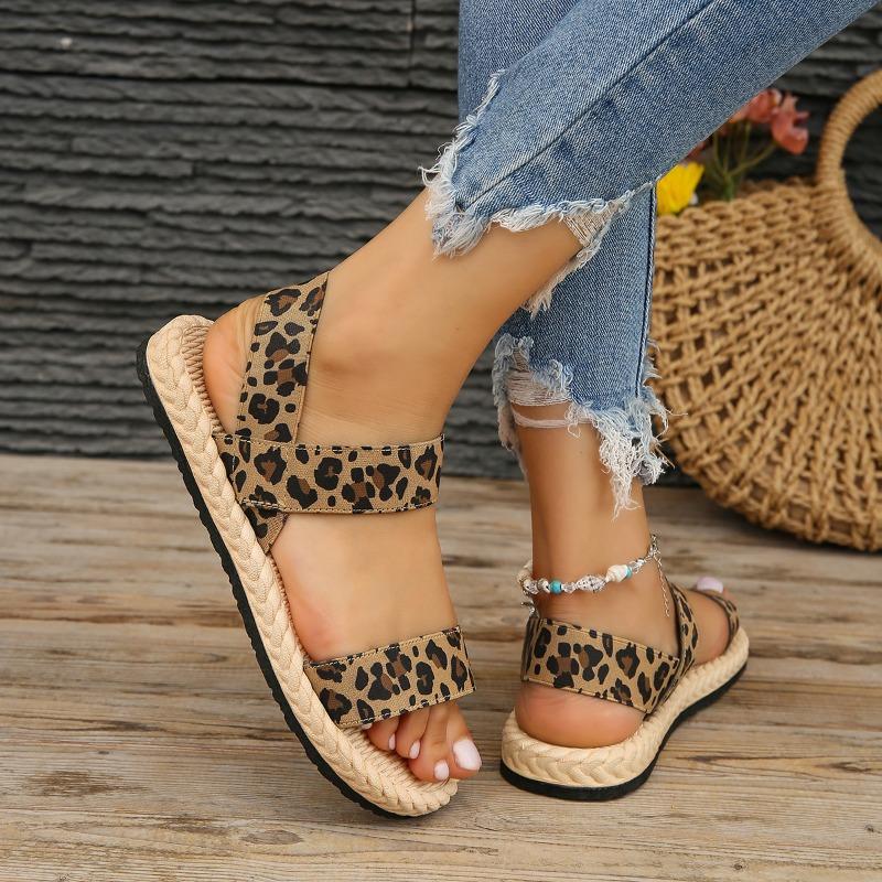 Fashion New Style Popular Women's Fashion SandalsTrend Anti-slip Wear-resistant Multi-color Matching Elastic Flat Sandals Zapatos Mujer