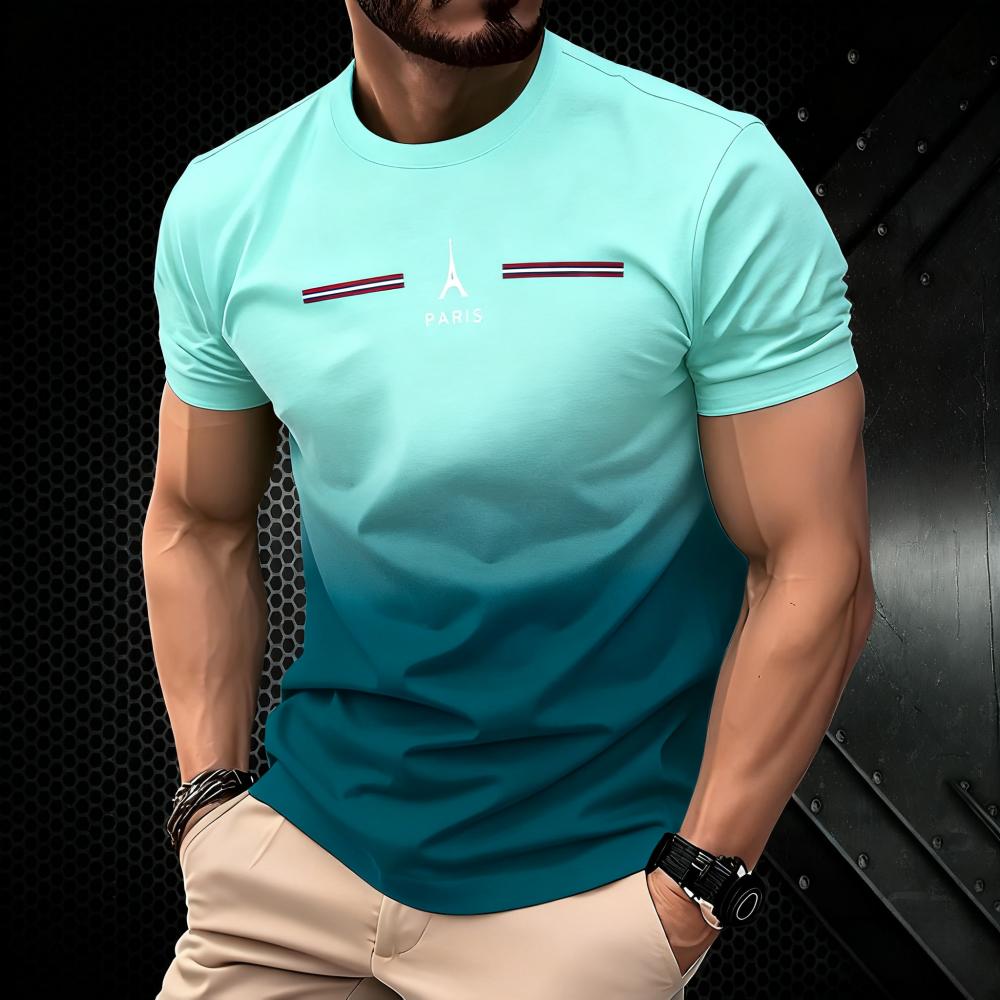 Summer men's T-shirt loose creative short sleeved top solid color retro street wear short sleeved round neck T-shirt top