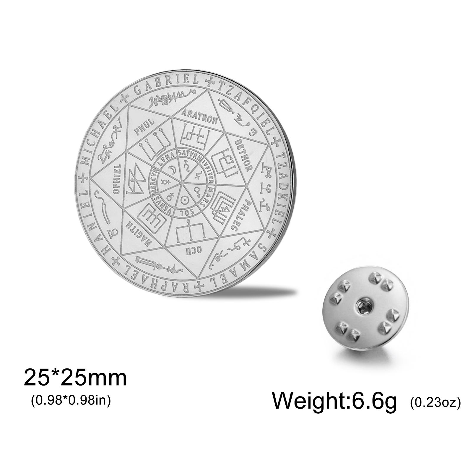 

Teamer Seven Archangel Amulet Stainless Steel Pin Brooch For Women Men Fashion Jewelry Suit Shirt Clothing Accessories 2026 New