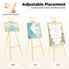 2 Pack Gold Floor Easel Stand, Heavy Duty Adjustable A-Frame Poster Holder for Wedding Sign Photo Display