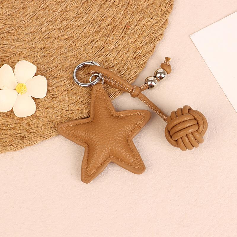 

Звезда из искусственной кожи брелок пятиконечная звезда брелок кулон женская сумка подвески универсальная сумочка подвесное украшение коричневый