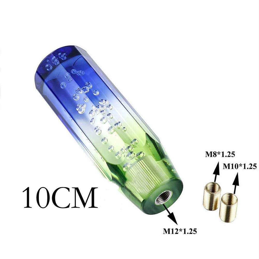 HANSWD Universal Crystal Shift Bubble Compatible with Includes 3 Fits Most Japanese Cars Blue White Green Knob, Octagonal, 100mm, Gate, AT/MT