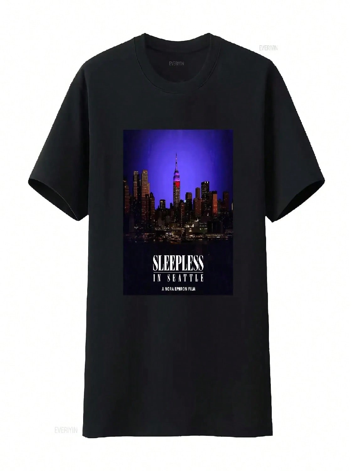 Sleepless In Seattle T Shirt Retro Movie Poster Vintage Heavy Cotton Vintage Washed Casual Versatile Stylish Fashion S разноцветный