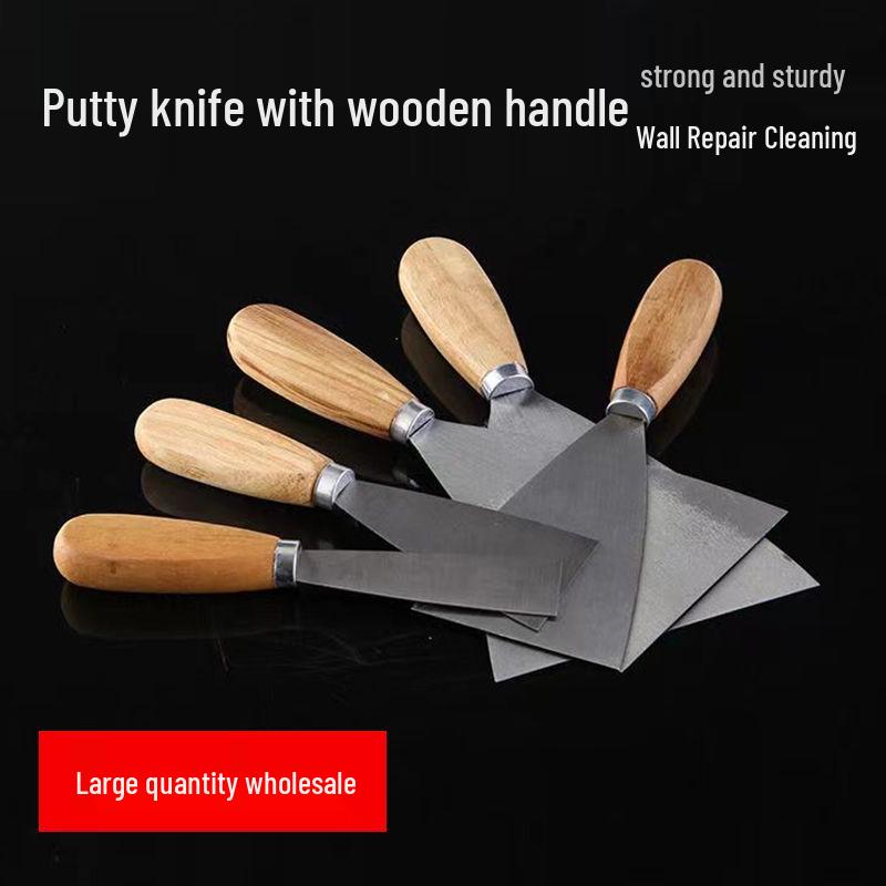 Stainless Steel Putty Knife with Wooden Handle for Scraping and Spreading