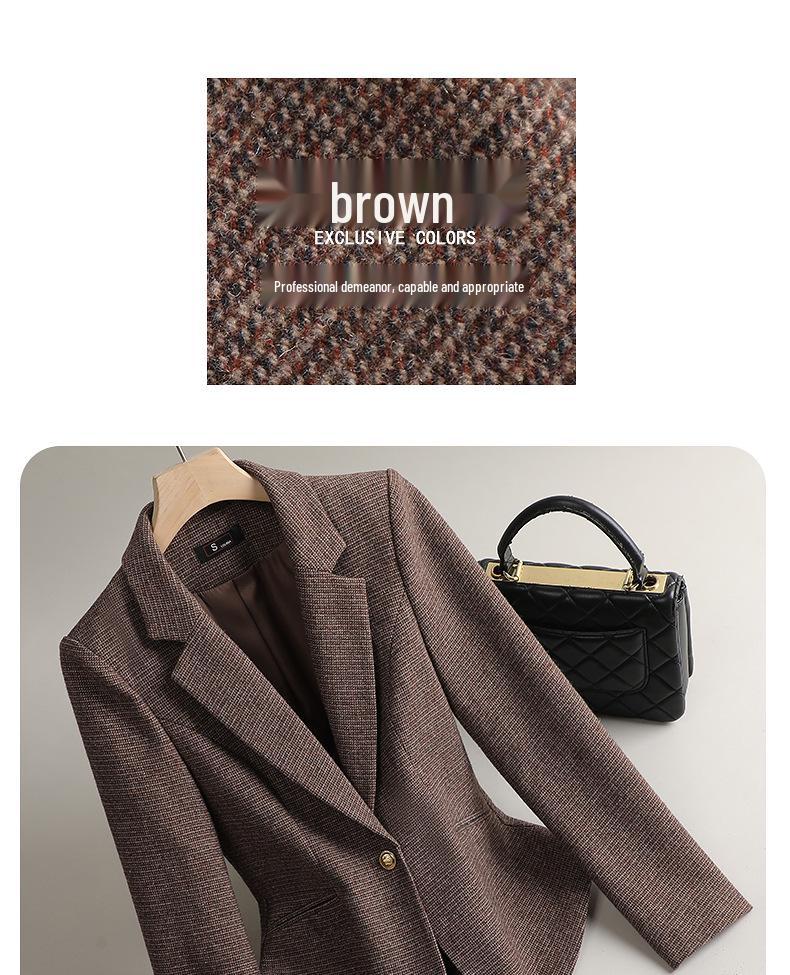 Chaqueta de Traje de Lana de Alta Gama para Mujer - Casual Invierno 2025, Estilo Diosa para Oficina y Desplazamientos