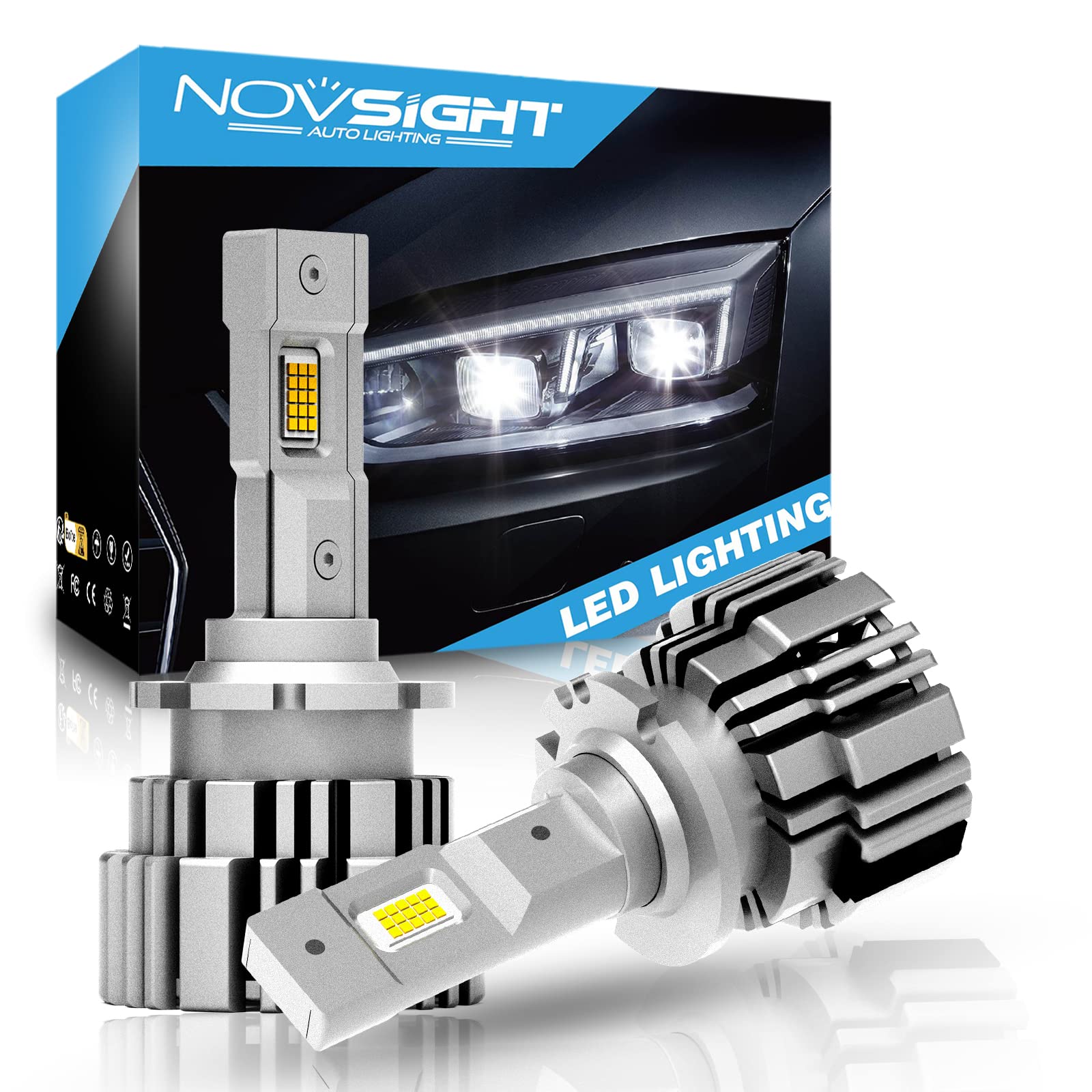 

Фара D, Перемикач Дальнього/Ближнього Світла, Сумісна з Технічним Оглядом, Світлодіодна Лампа, Комплект 2 шт., 6000K D2