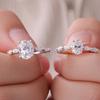 1ct 2ct Oval Cut All Moissanite Engagement Ring for Women   CopperOval & Marquise Ring Wedding Bands Jewelry Gift