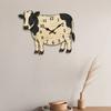 Cow Clocks Farmhouse Wall Clock Battery Operated None Ticking Wall Clock with Natural Wood Face, Metal Hands and Low-Noise Timekeeping for a Living