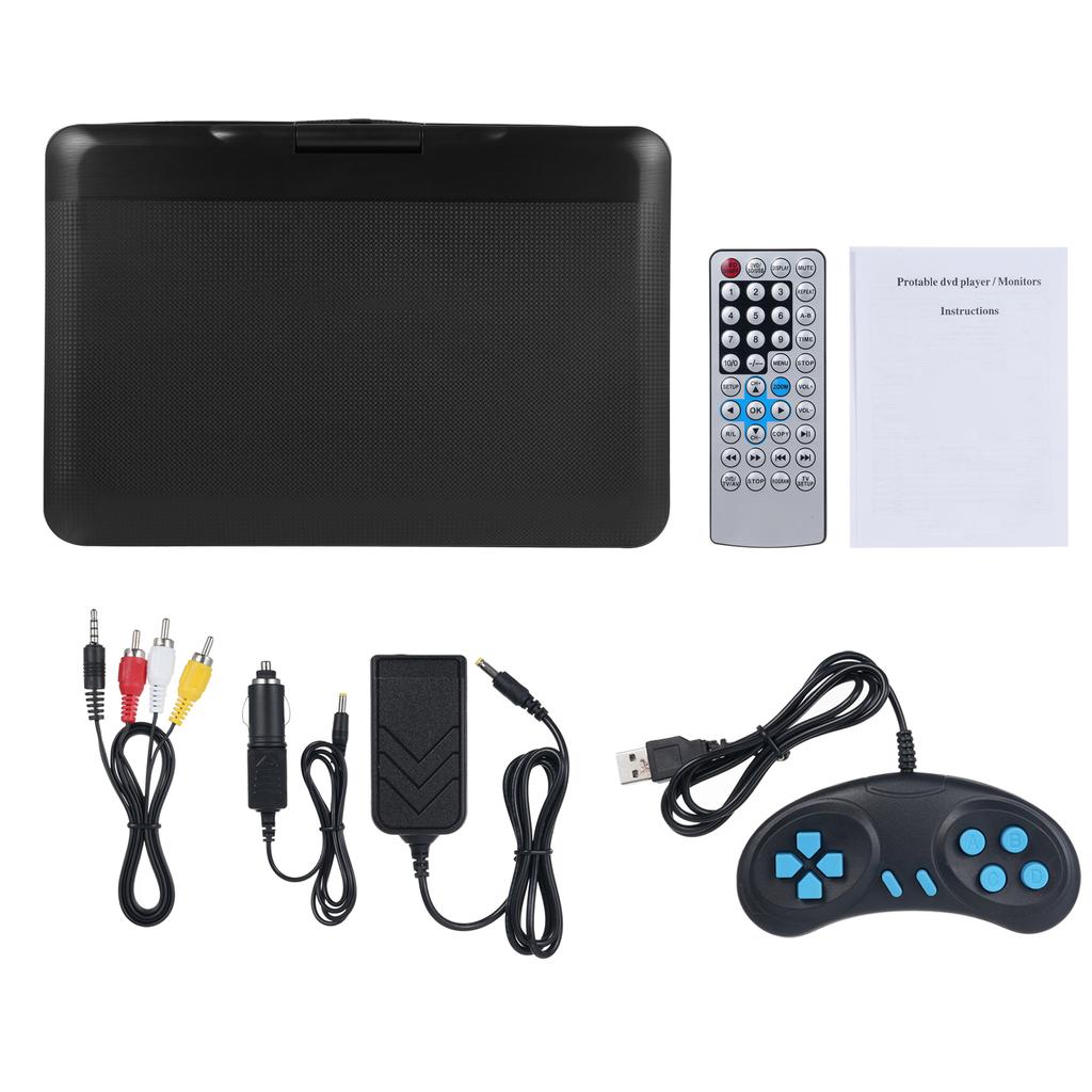 Portable DVD Player 9.8in 270 Degrees Rotatable HD Screen DVD Player with Game Function and Rechargeable Battery for