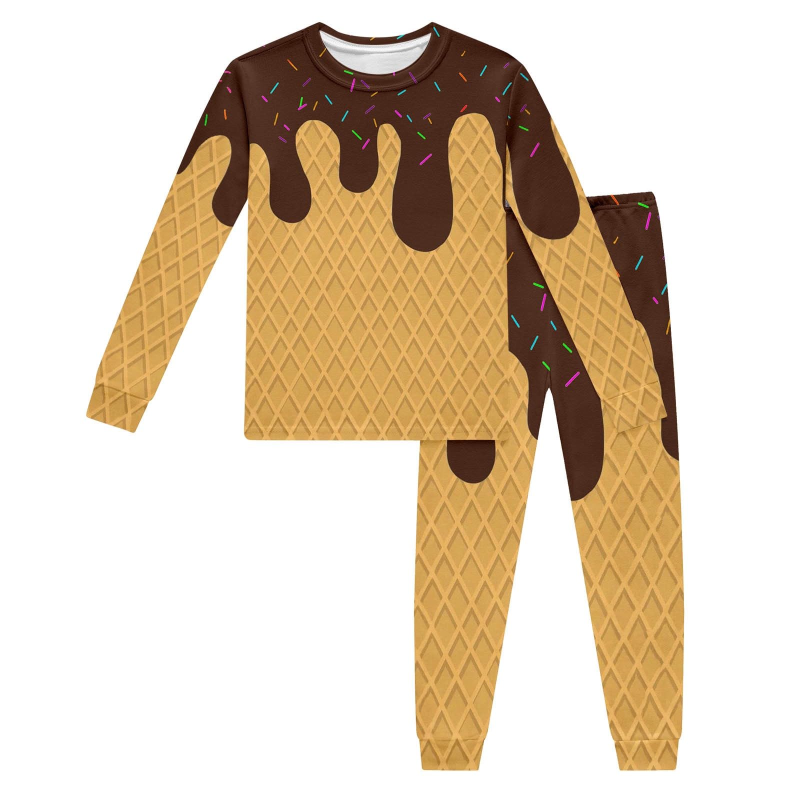 

Children s Fashionable Comfortable Casual Long,Sleeved Printed Set 160 коричневий