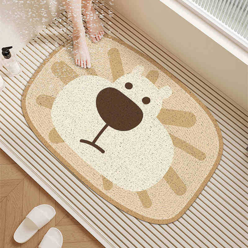 

Коврик для ванной комнаты с противоскользящим покрытием, шелковое кольцо для туалета, противоскользящий коврик, водонепроницаемый коврик для туалета, душевой комнаты, ванной 110 × 150cm